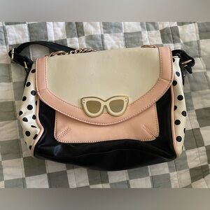 Black/White/Light Pink ALDO Purse w/ Gold Accents
